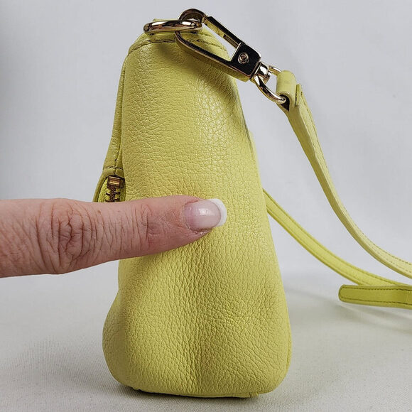 Talbots Neon Yellow Leather Crossbody Purse - Picture 12 of 13